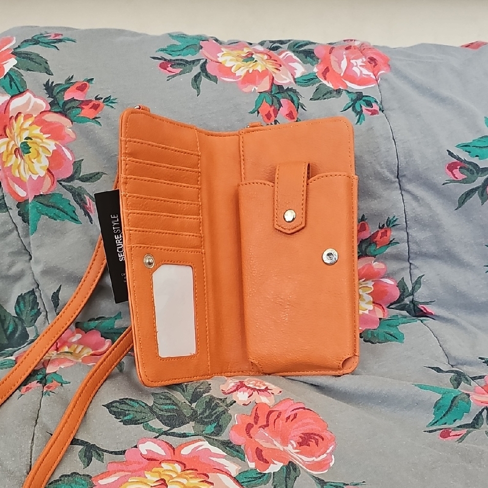 Chic Orange Crossbody Wallet